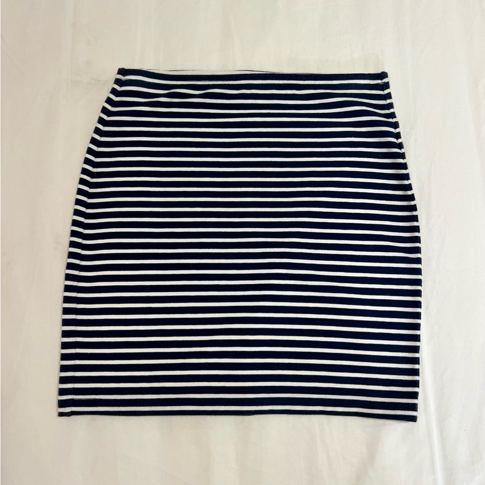 Navy and White Striped Women's Skirt